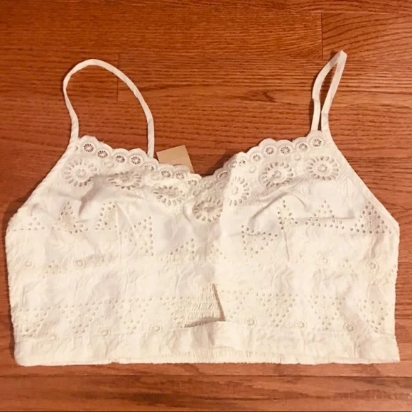 100% cotton eyelet lace bralette American Eagle, adjustable straps, vintage look - Picture 2 of 12